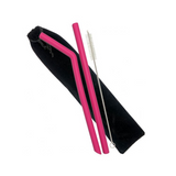 Soft Silicone Straw – 2 Pack | Pink