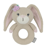 Living Textiles Knitted Ring Rattle | Amelia The Bunny