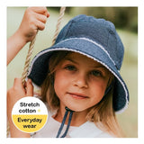 Ponytail Ruffle Trim Bucket Hat | Denim