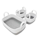 Living Textiles Cotton Rope 3pce Storage Set | Grey/White