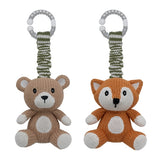 Living Textiles 2pk Stroller Toy | Bear/Fox