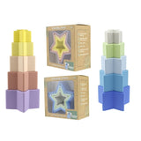 Stacking Stars 5 Pc Silicone Set | Blue/Green