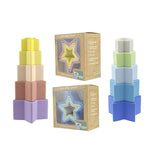 Stacking Stars 5 Pc Silicone Set | Purple/Yellow