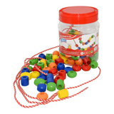 Beads | Wooden Lacing Beads in Jar