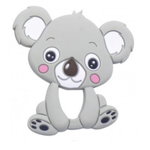 A cute koala shapes chewy with rosy pink cheeks