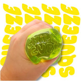 Hand holding a green 'Chilly Cube' with 'Squeeze' text in the background