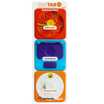PlayTab Sensory Set 3 toy package containing three colorful plastic sensory panels: an orange Sweeper, a blue Latch Mirror, and an orange Picture Dial.
