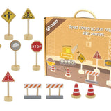 Wooden Construction Road Sign Set