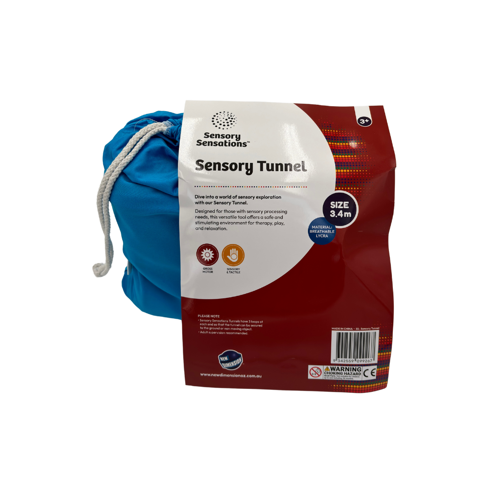 the rainbow tunnel in it's fabric bag and packaging