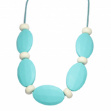 Chewy Necklace - Ovals Turquoise
