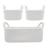 Living Textiles Cotton Rope 3pce Storage Set | White