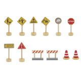 Wooden Construction Road Sign Set