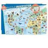 Djeco Observation Puzzle 100pce | World Animals with Book