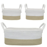 Living Textiles 3pce Cotton Rope Storage Set | Natural/White