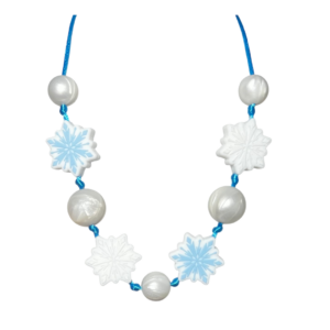 Chewy Necklace - Snowflakes Mixed with White Beads