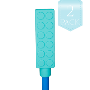 Chewy Pencil Topper 2 Pack - Building Block Turquoise