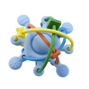 Silicone Sensory Space Rattle Teether | Blue