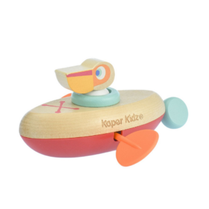 Wooden Canoe Animal Bath Toy | Pelican